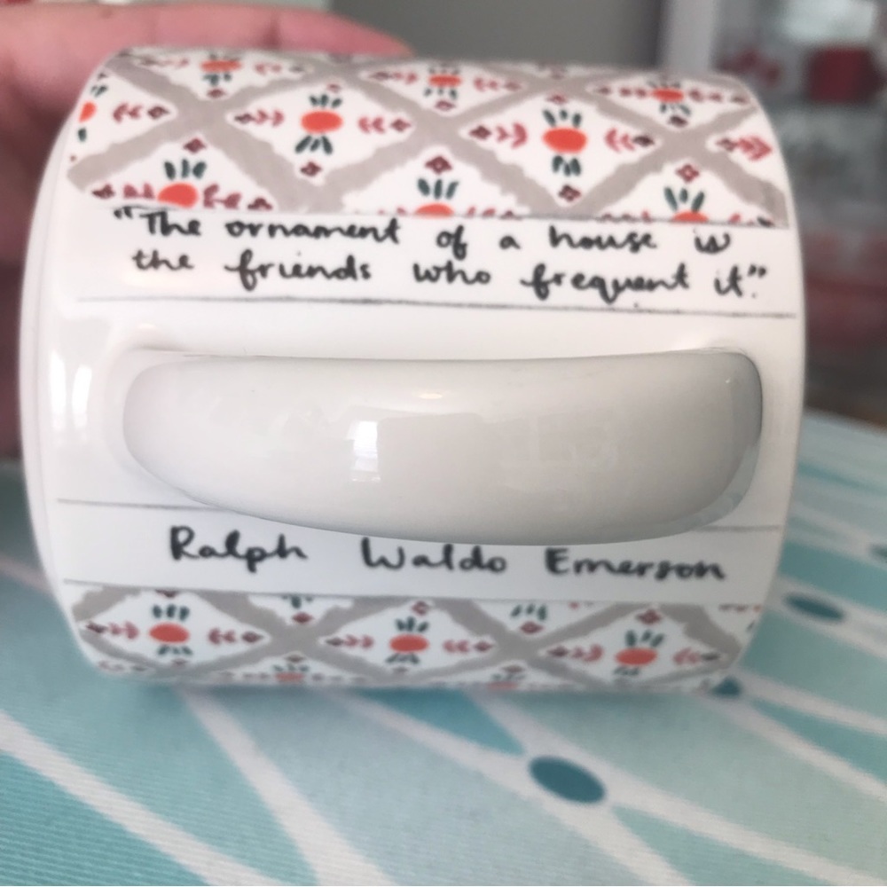 NWT Anthropologie R Initial Mug Ralph Waldo Emerson monogram coffee tea gift - Picture 3 of 5
